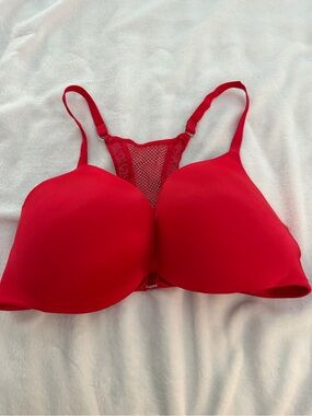 Victoria's Secret Red Molded T-Shirt Bra with Mesh Racerback